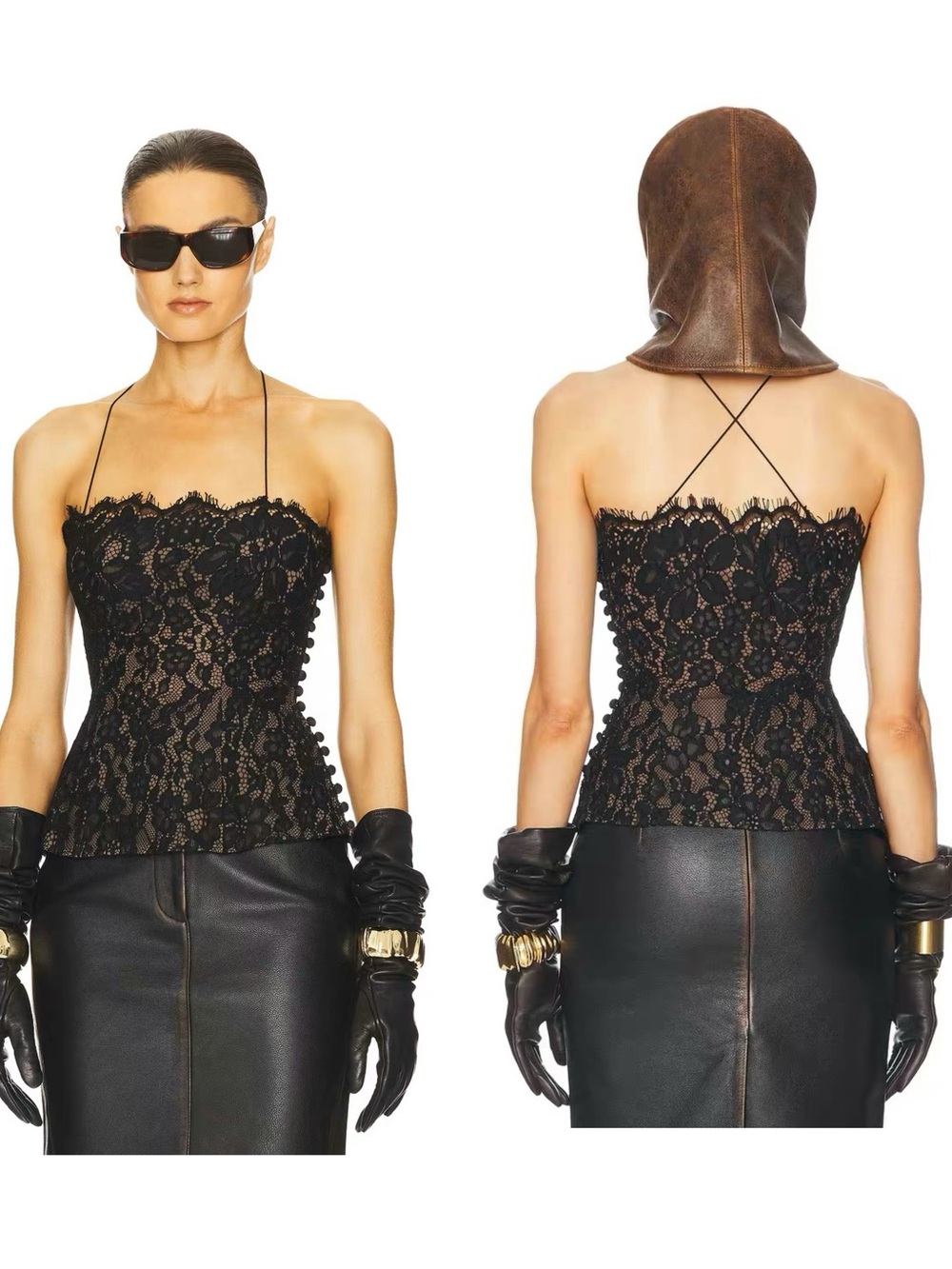 HELSA The Forever Audrey Lace Camisole Elegant Black Lace Top ,S M L